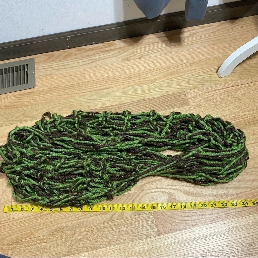 Rope Yarn Scarf Women’s Green Brown Boho